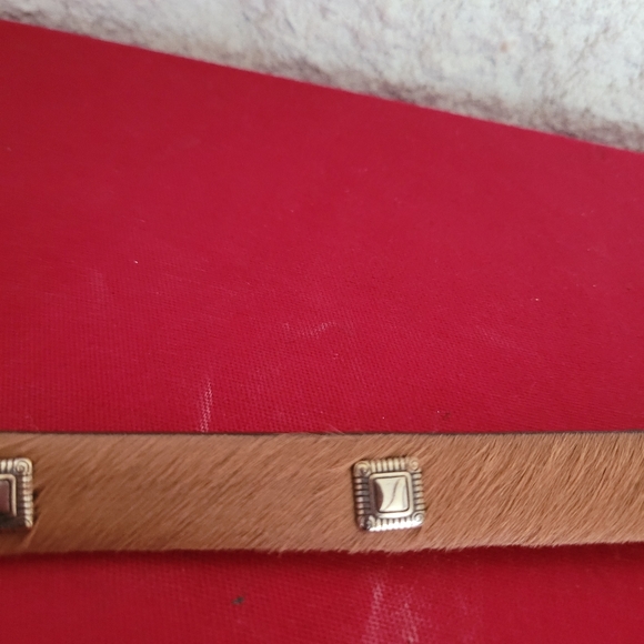 Tan Leather Belt with Silver Buckle - Picture 4 of 8